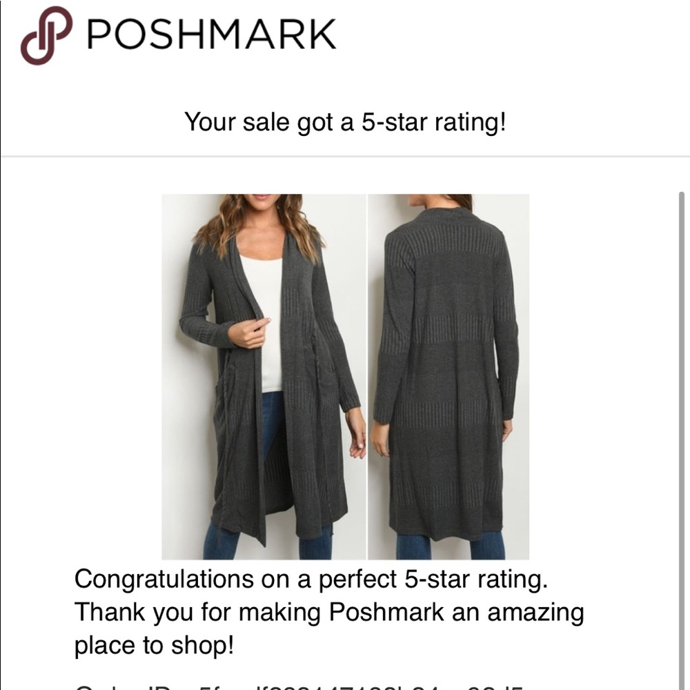 CHARCOAL KNIT CARDIGAN - Picture 9 of 9